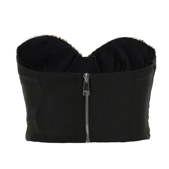 AREA NYC Embroidered Crystal Cup Draped Bustier Top Size 4 - Picture 5 of 8